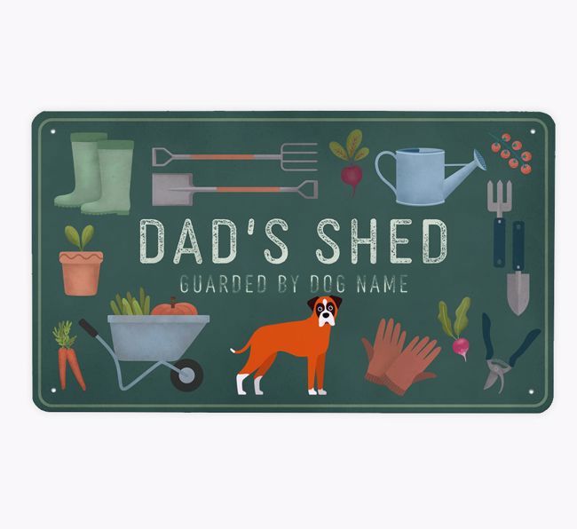 Dad's Shed: Personalized {breedFullName} Metal Garden Sign